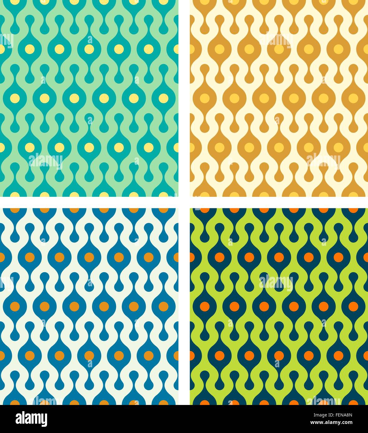 vector rounded Abstract Seamless Patterns Set in various colors Stock ...