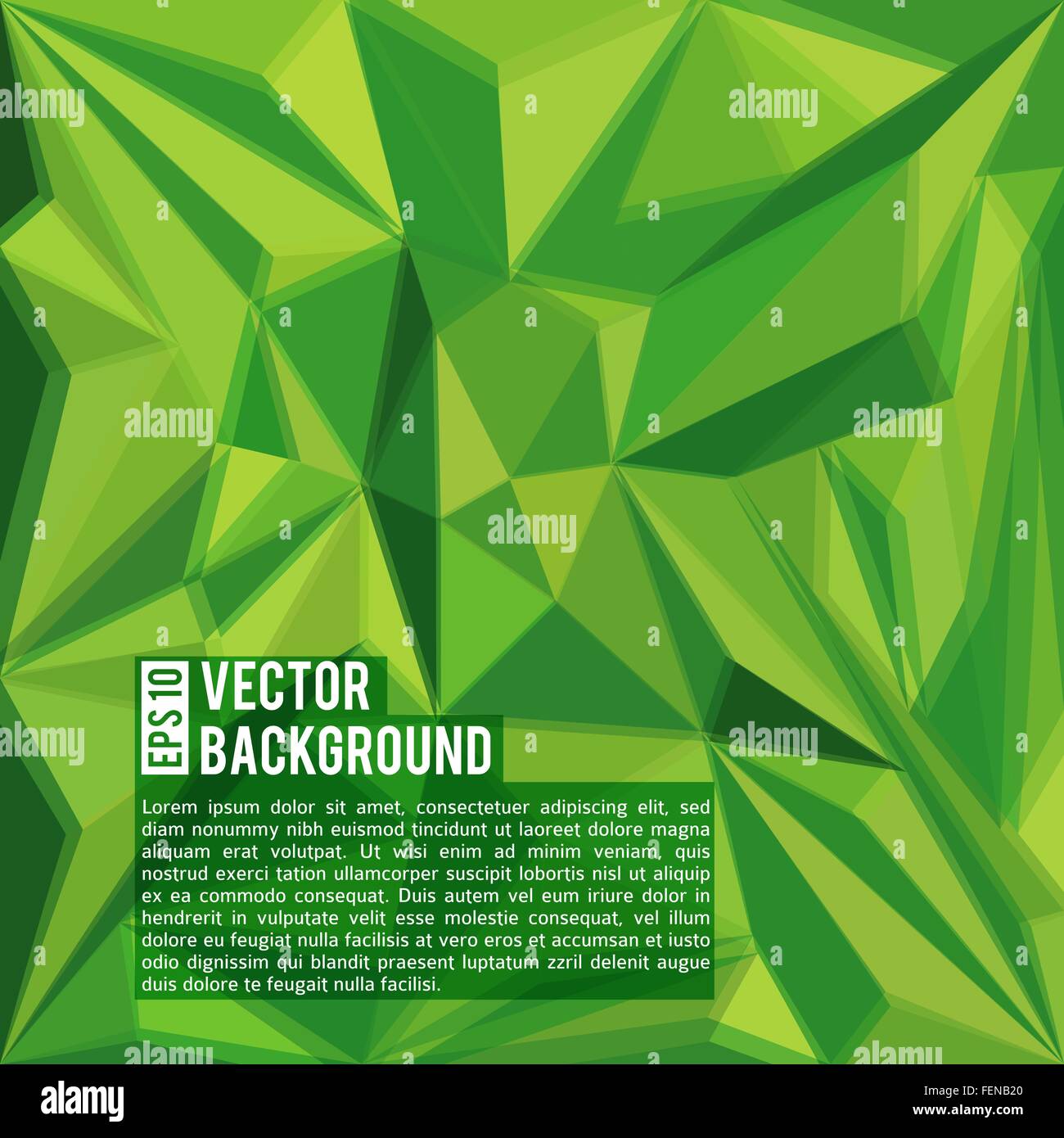 vector green abstract triangles polygonal background design Stock Vector
