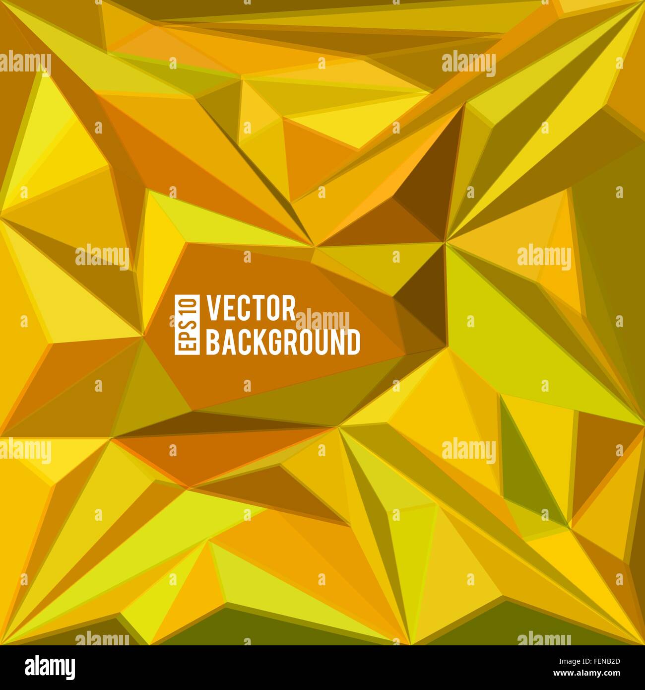 vector yellow abstract triangles polygonal background design Stock Vector