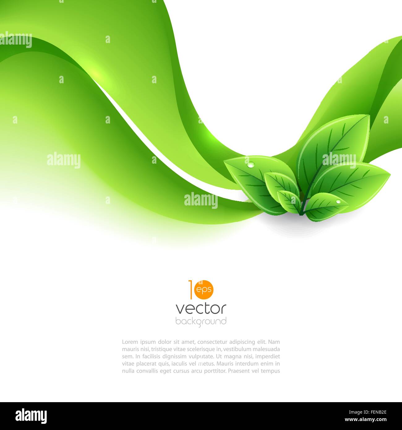 Vector eco leaves and green wave Stock Vector Image & Art - Alamy