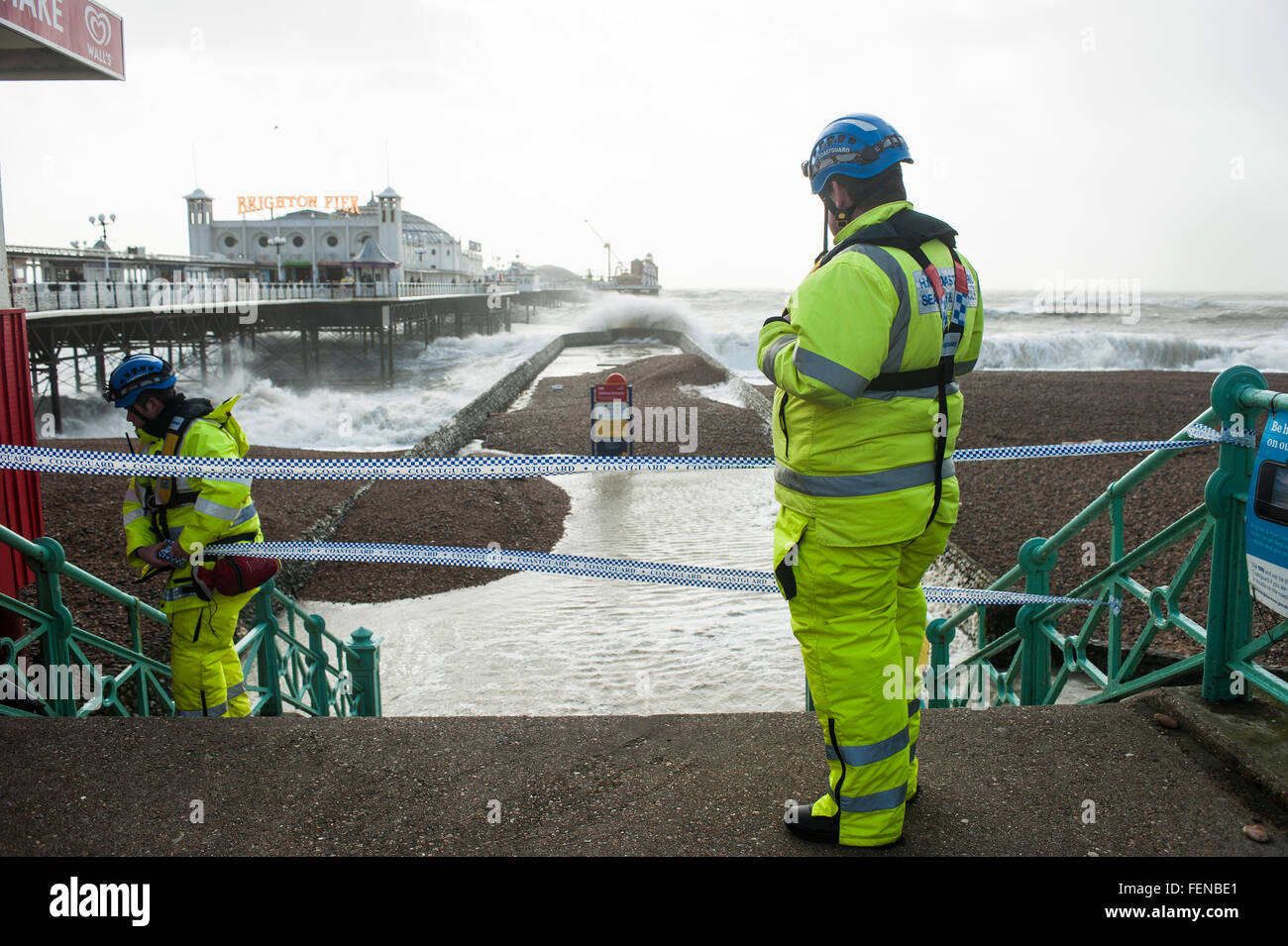 Brighton, England. 8th February 2016. UK Weather. Storm Imogen hits
