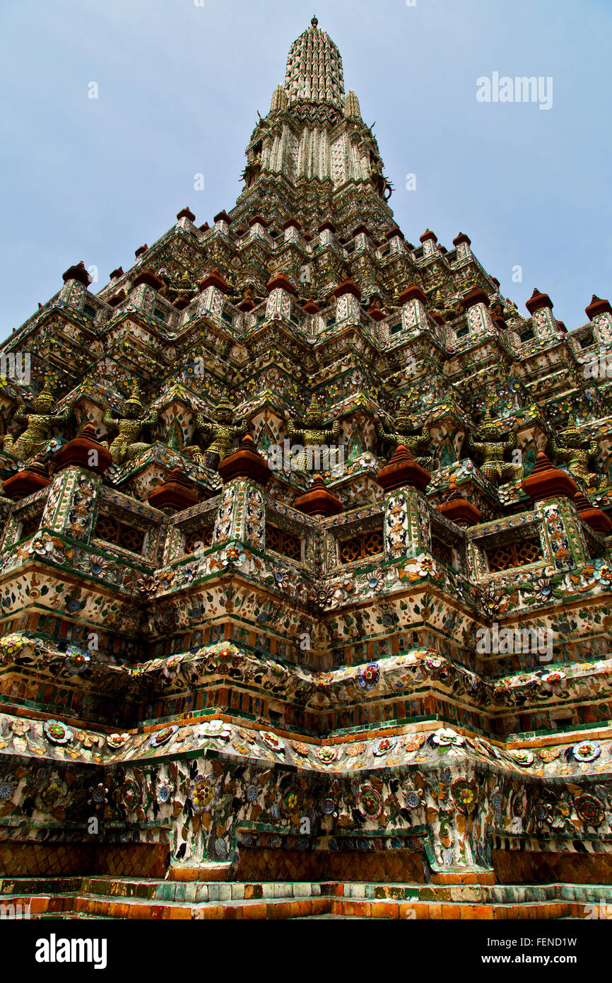 asia bangkok in temple thailand abstract cross colors roof wat and ...