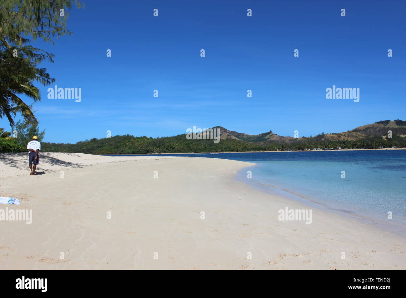 The blue lagoon in Fiji where the movie Blue Lagoon was filmed Stock
