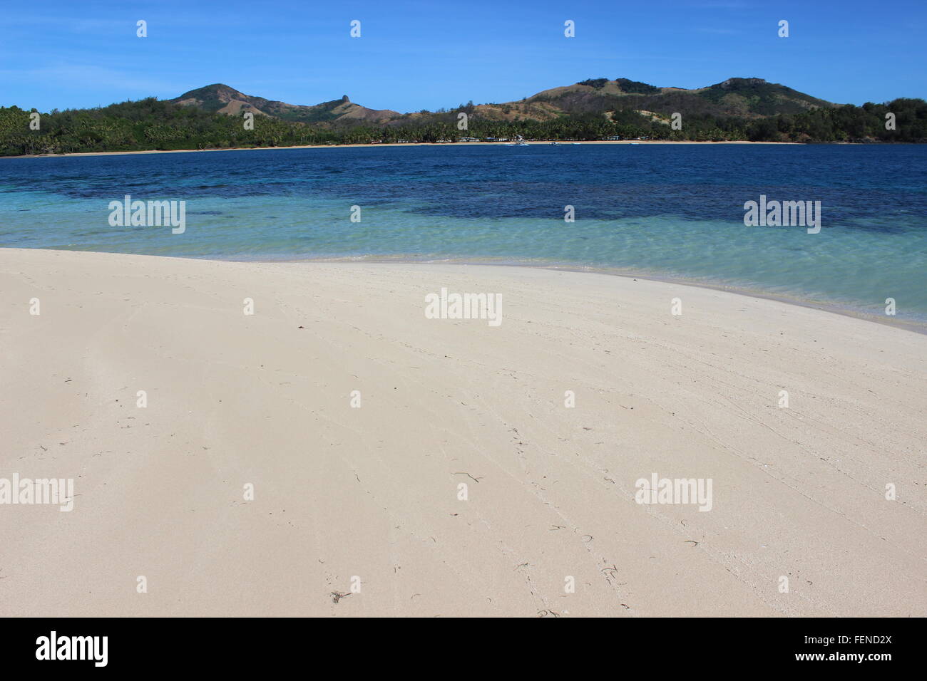 The blue lagoon in Fiji where the movie Blue Lagoon was filmed Stock