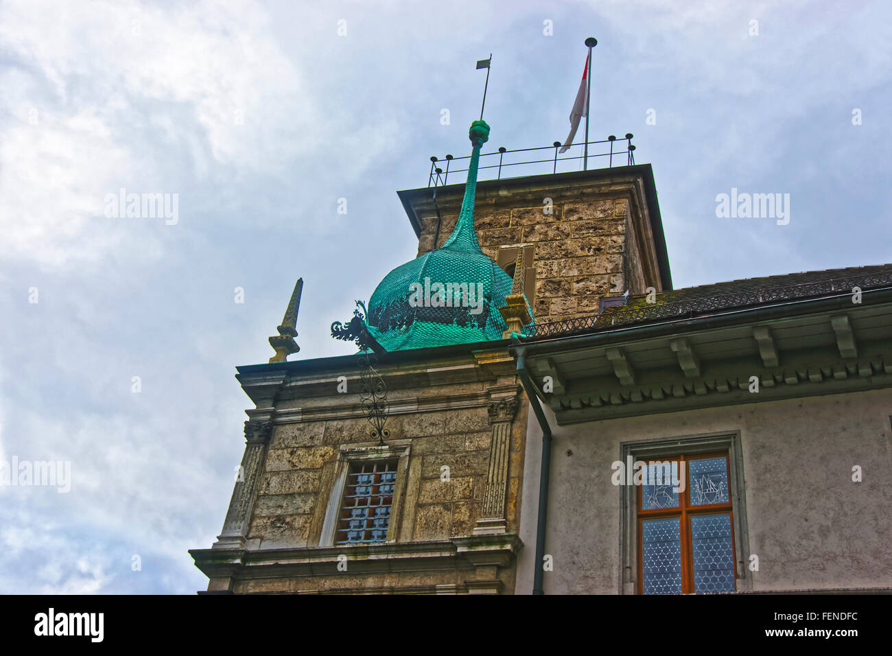 Cupola of Jesuit Church in the Old City of Solothurn. Solothurn is the