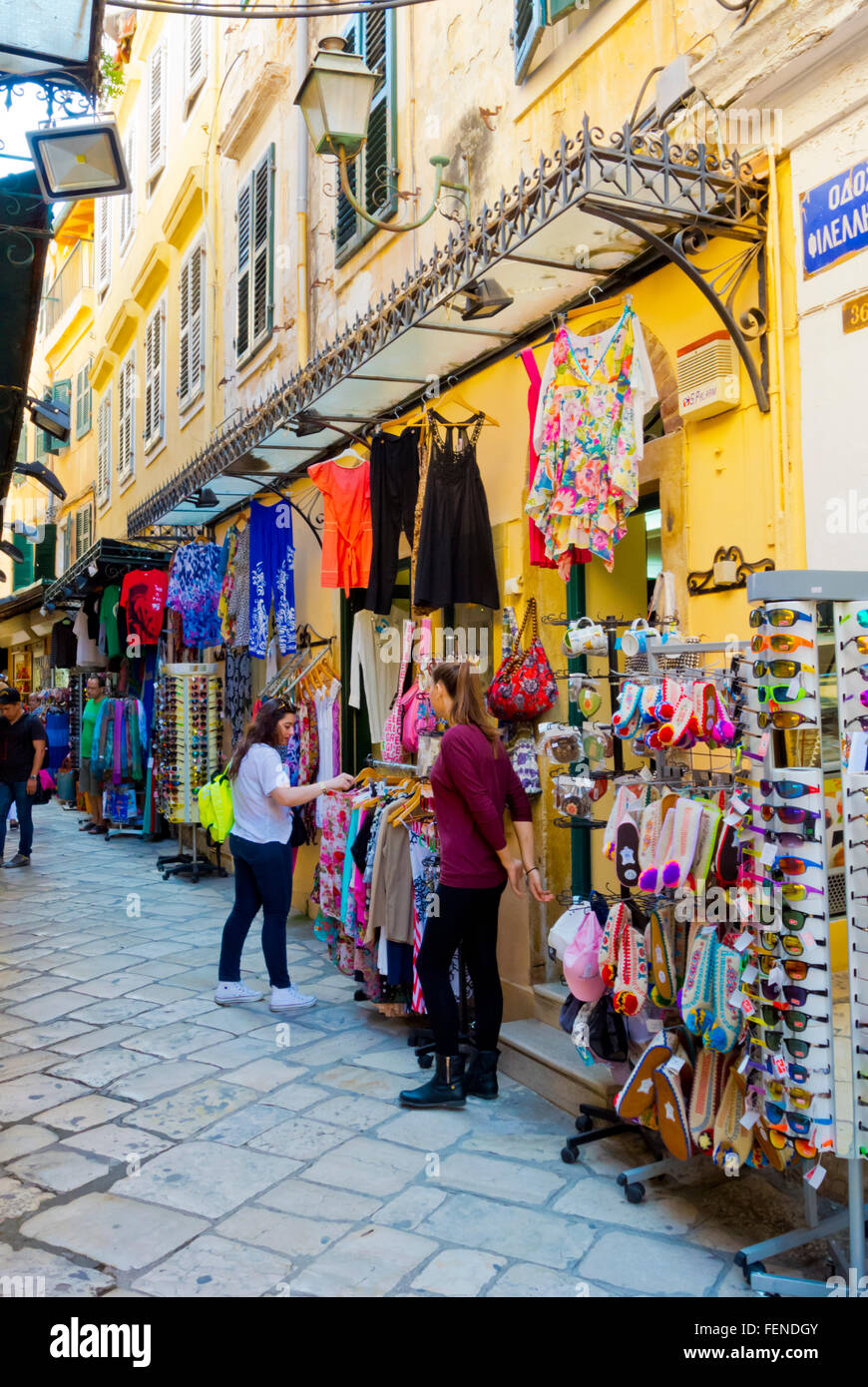 Corfu greece kerkyra shops street town hires stock photography and images Alamy
