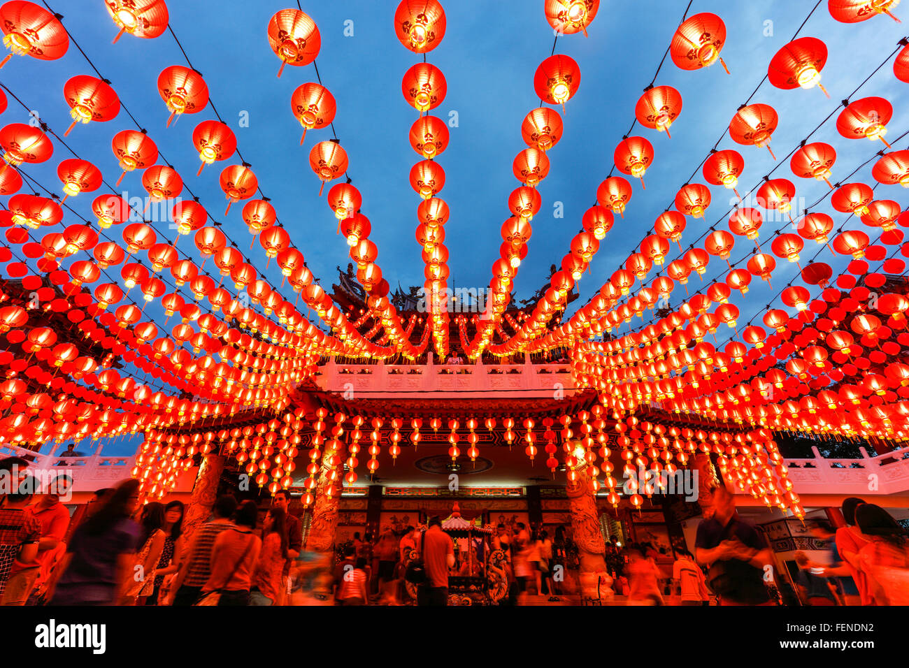 The Lanterns of Thean Hou temple during the Chinese New Year, Kuala Lumpur, Malaysia. Stock Photo