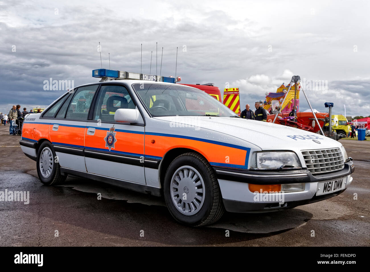 M61 DMW, former Wiltshire Constabulary Vauxhall Senator Traffic Car at the 2013 emergency services show, Hullavington Airfield. Stock Photo