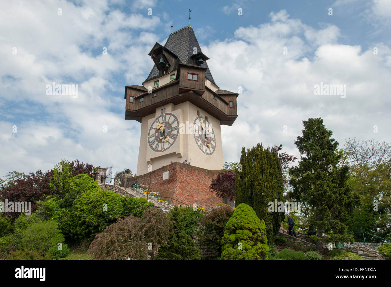 Clock tower, Schlossberg, UNESCO World Heritage Site city of Graz ...