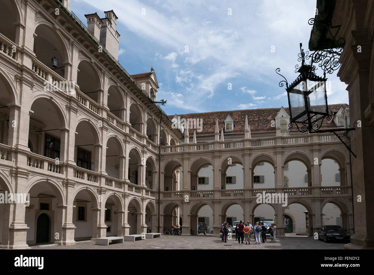 Renaissance arcades in the courtyard cottage, UNESCO World Heritage ...