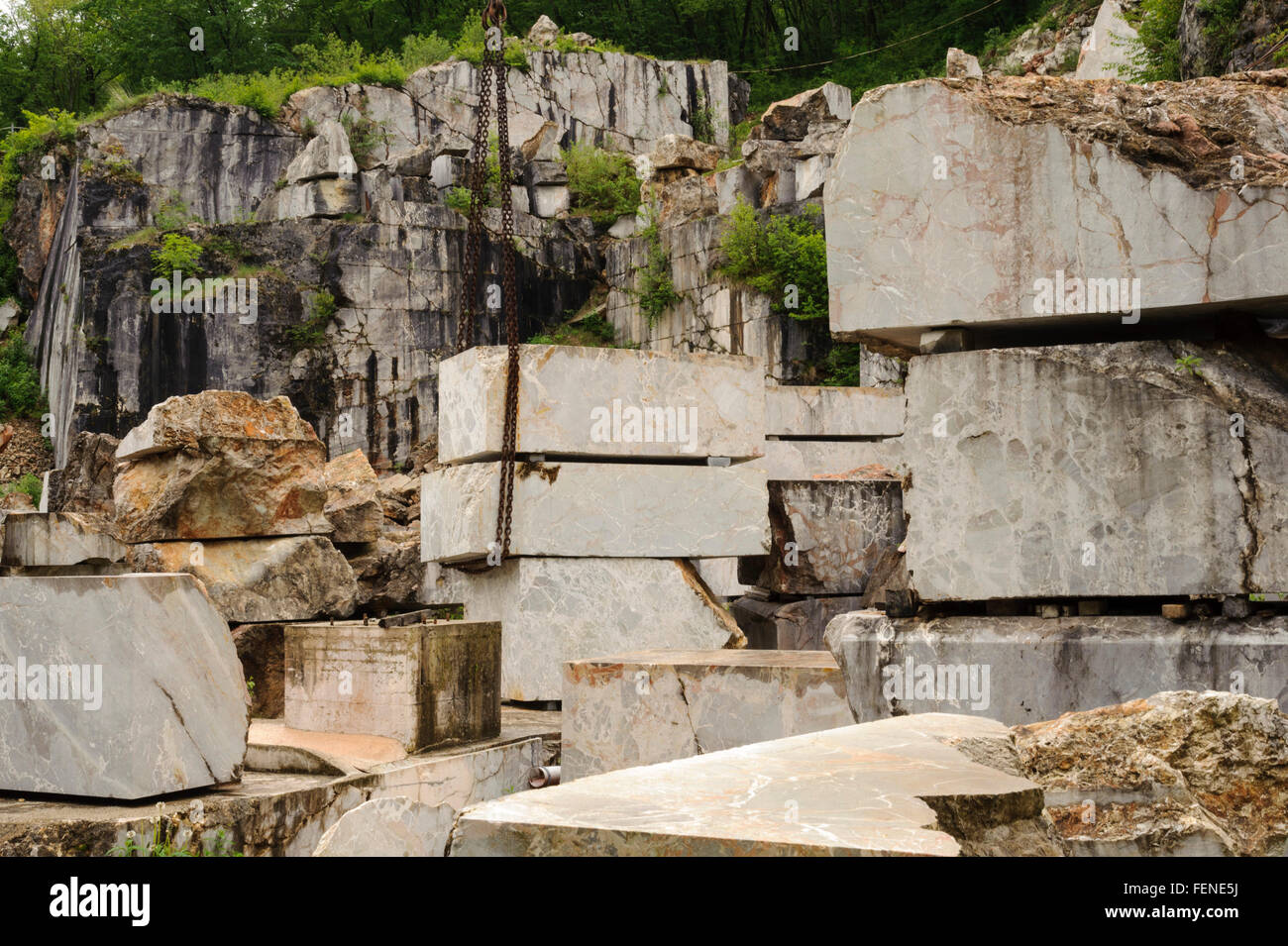 Arzo, marble quarry, UNESCO World Heritage Site Monte San Giorgio, Ticino, Switzerland Stock Photo