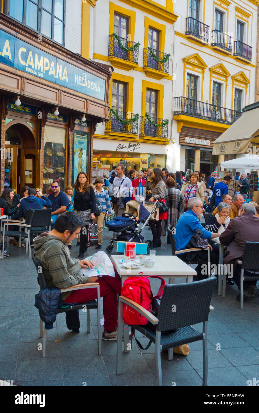 La Campana, cafe, Calle Campana, Sevilla, Andalucia, Spain Stock Photo