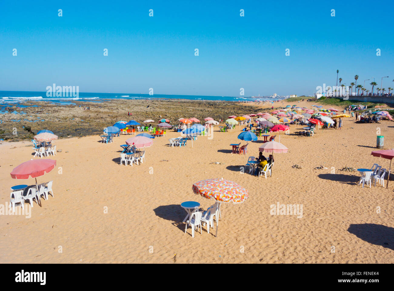 Beach, Ain Diab, Casablanca, Morocco, northern Africa Stock Photo