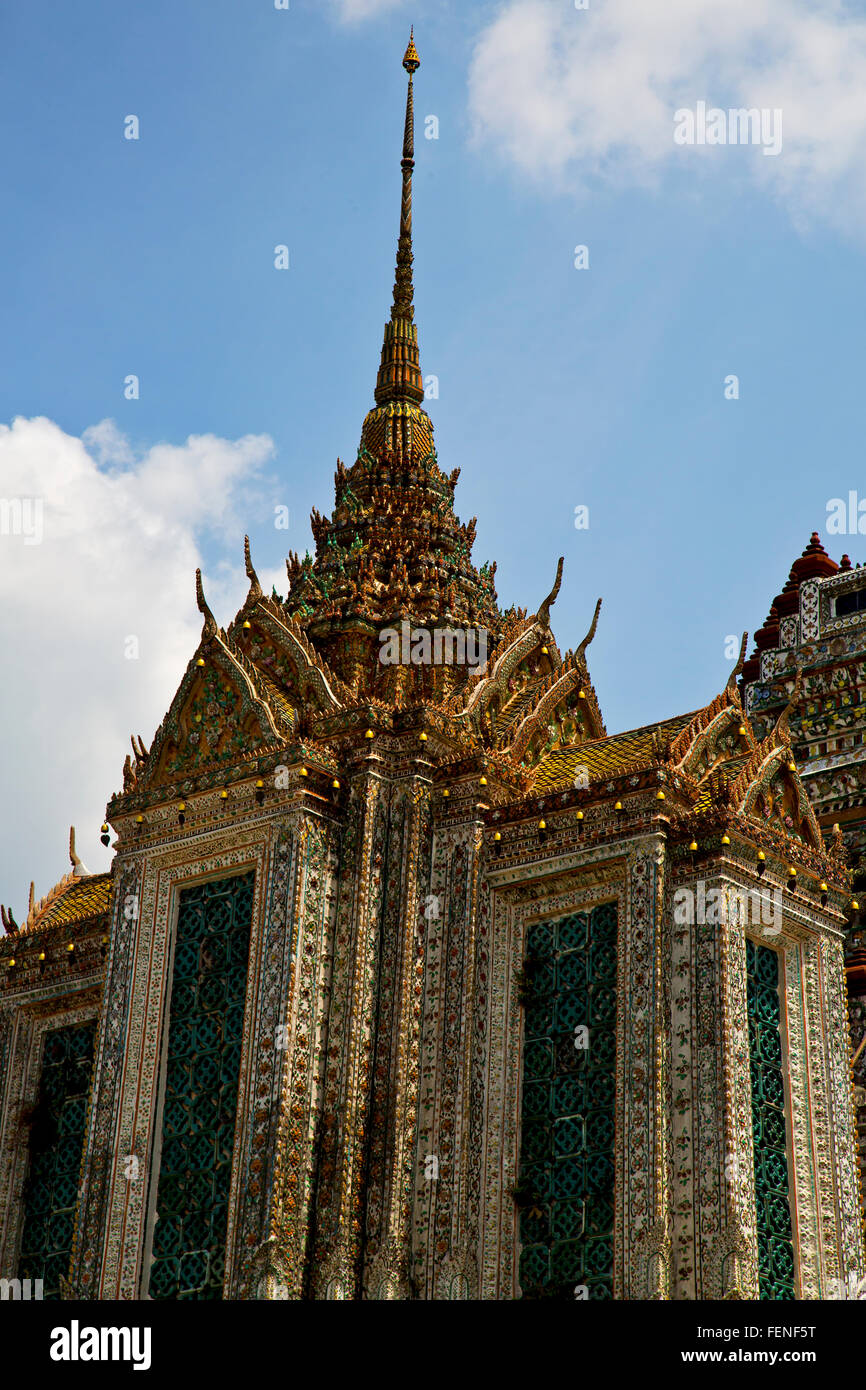 asia bangkok in temple thailand abstract cross colors roof wat and ...