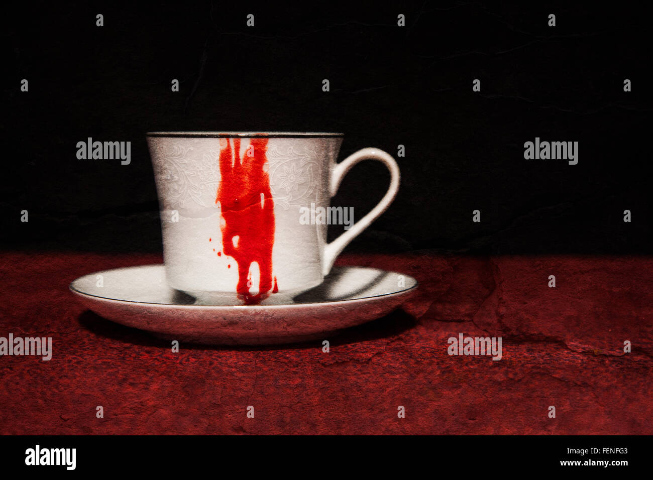 Bloody Teacup Stock Photo