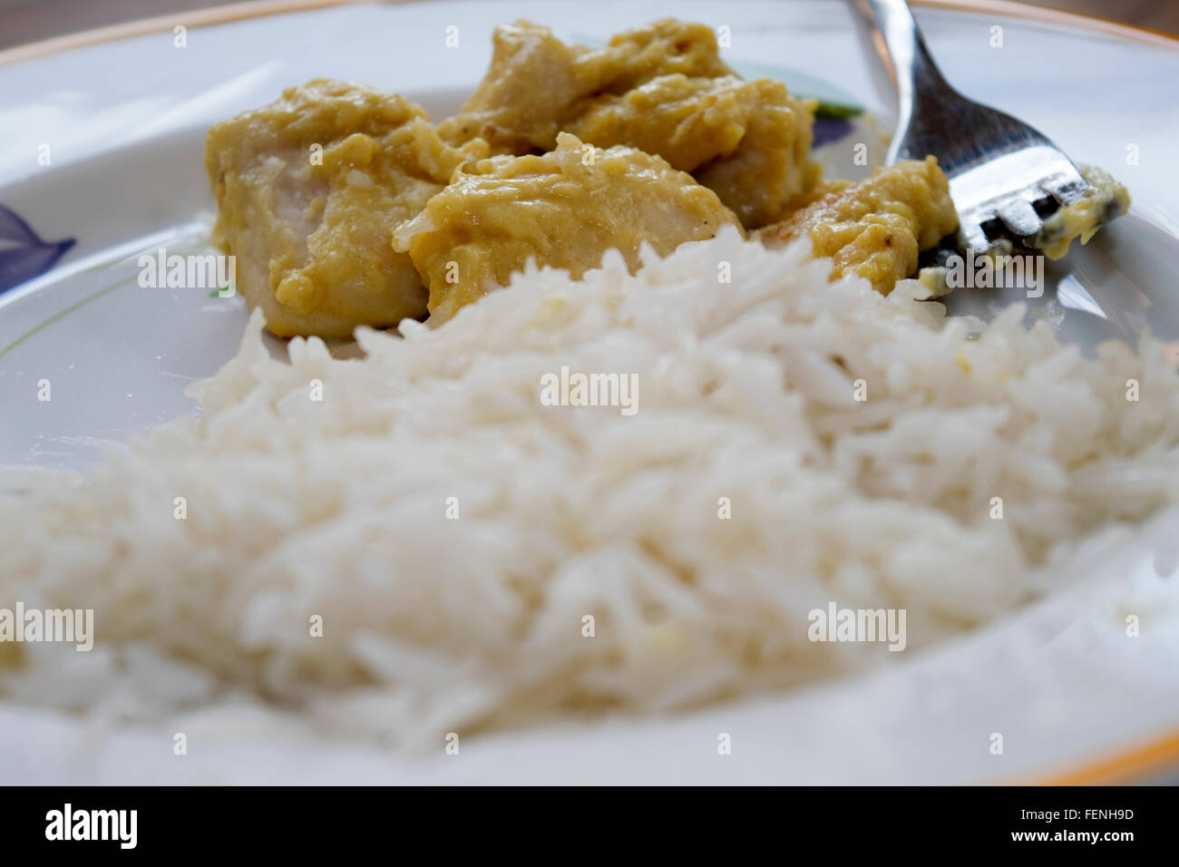 basmati rice and chicken with mustard sauce Stock Photo Alamy