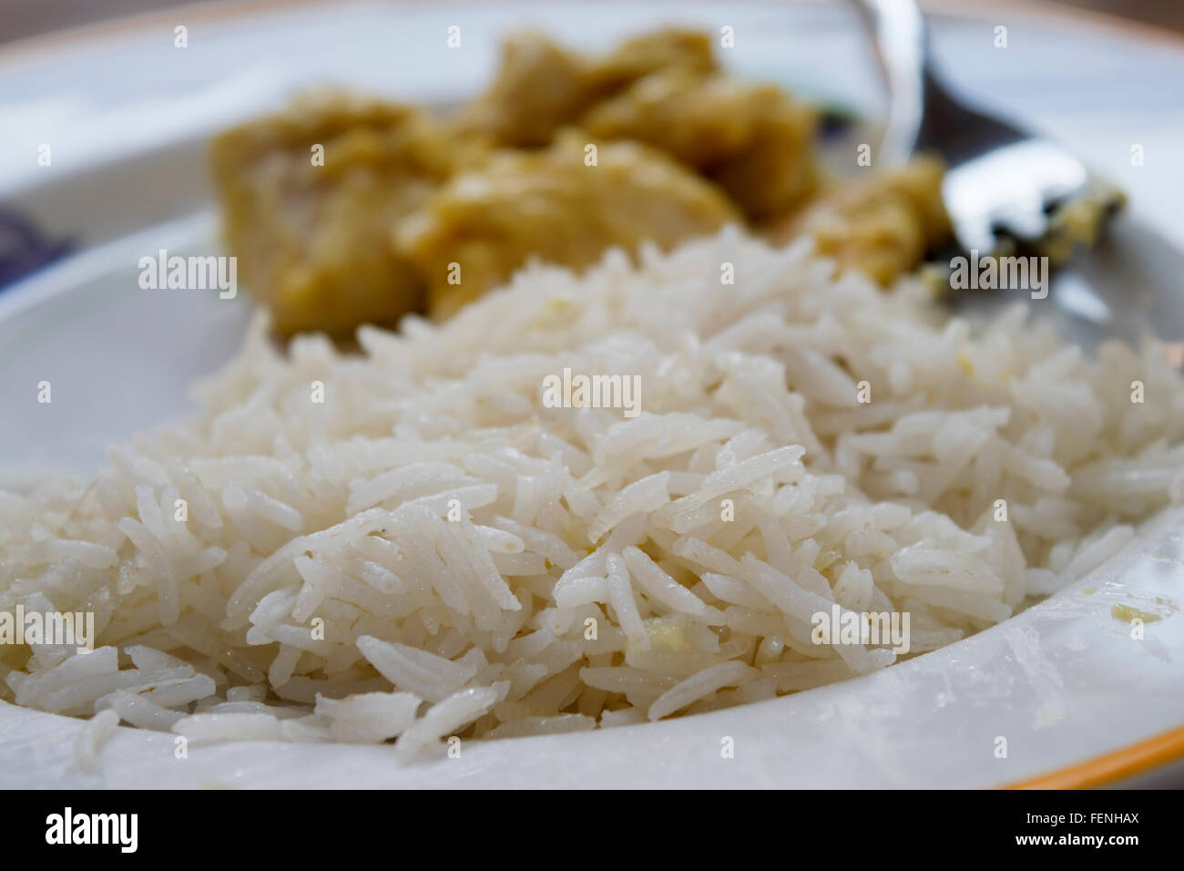 basmati rice with chicken and mustard sauce Stock Photo Alamy