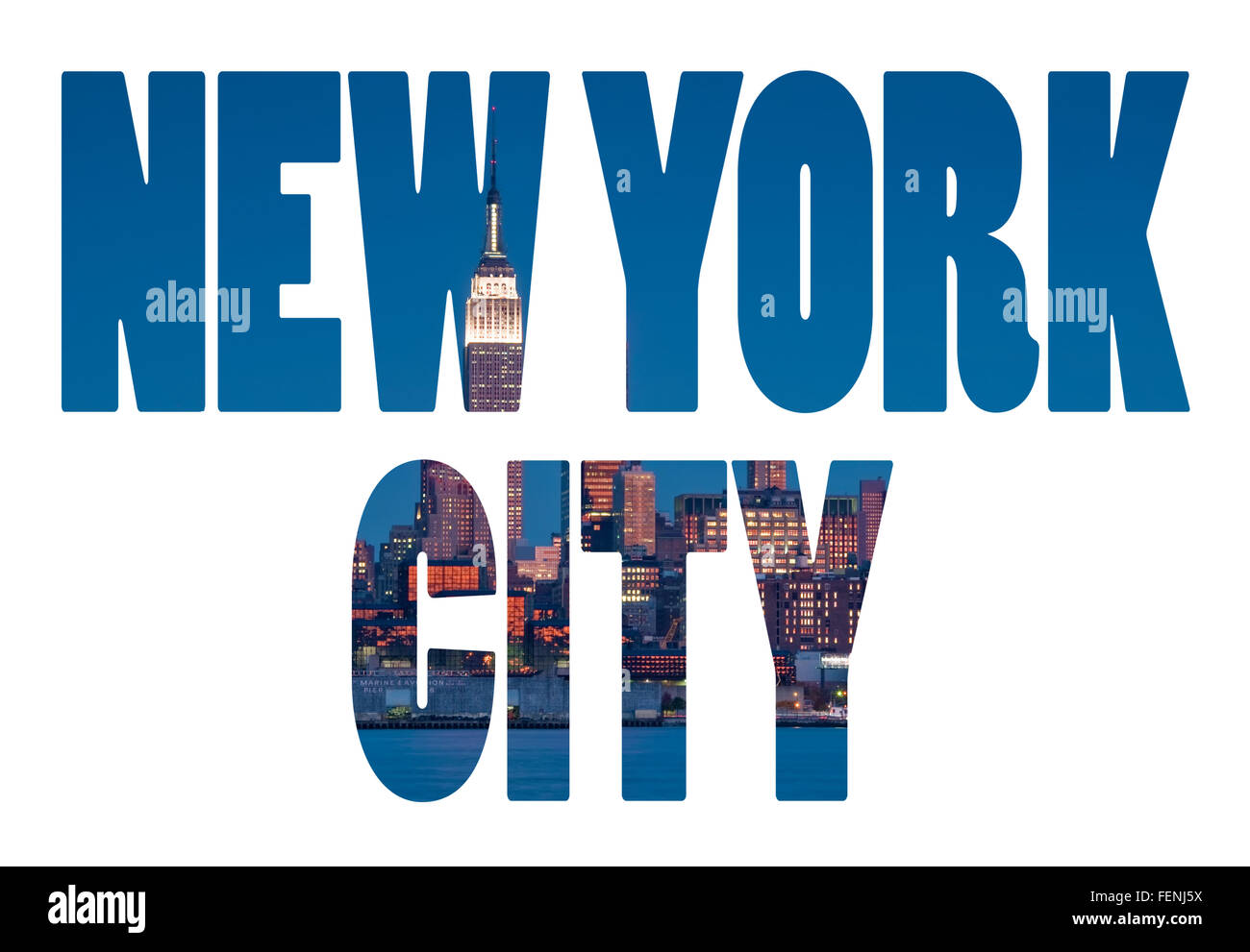New York City name USA travel destination sign on white background