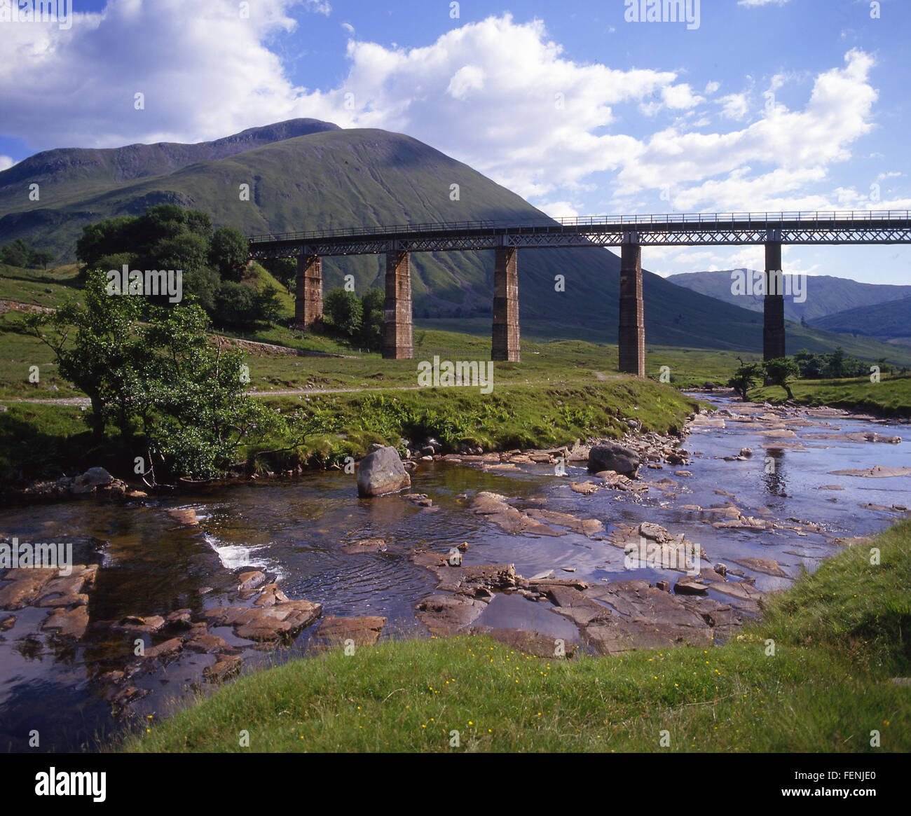 Auch Viaduct near Tyndrum, West Highland Line. Stock Photo