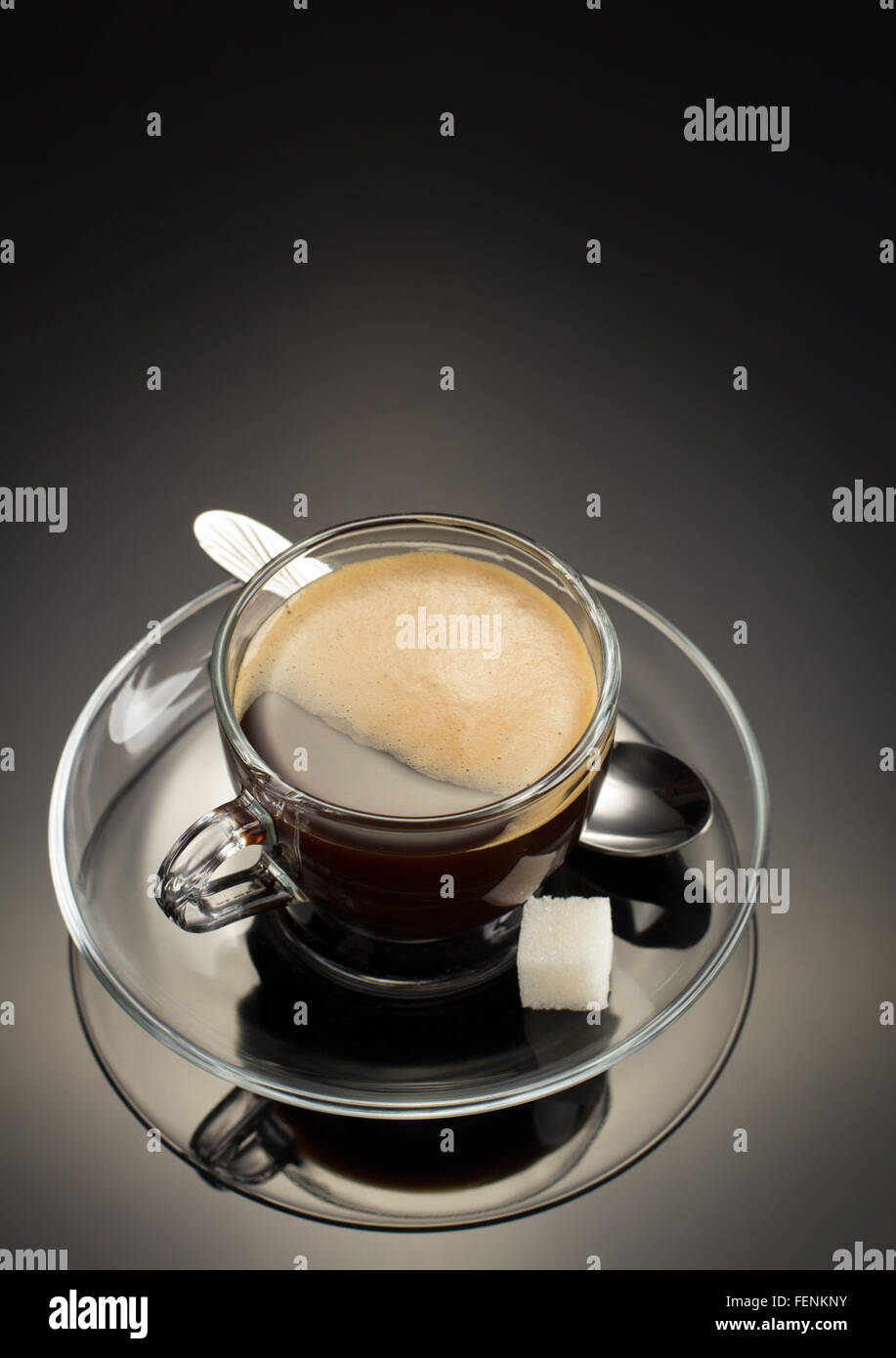 cup of coffee on black background Stock Photo - Alamy