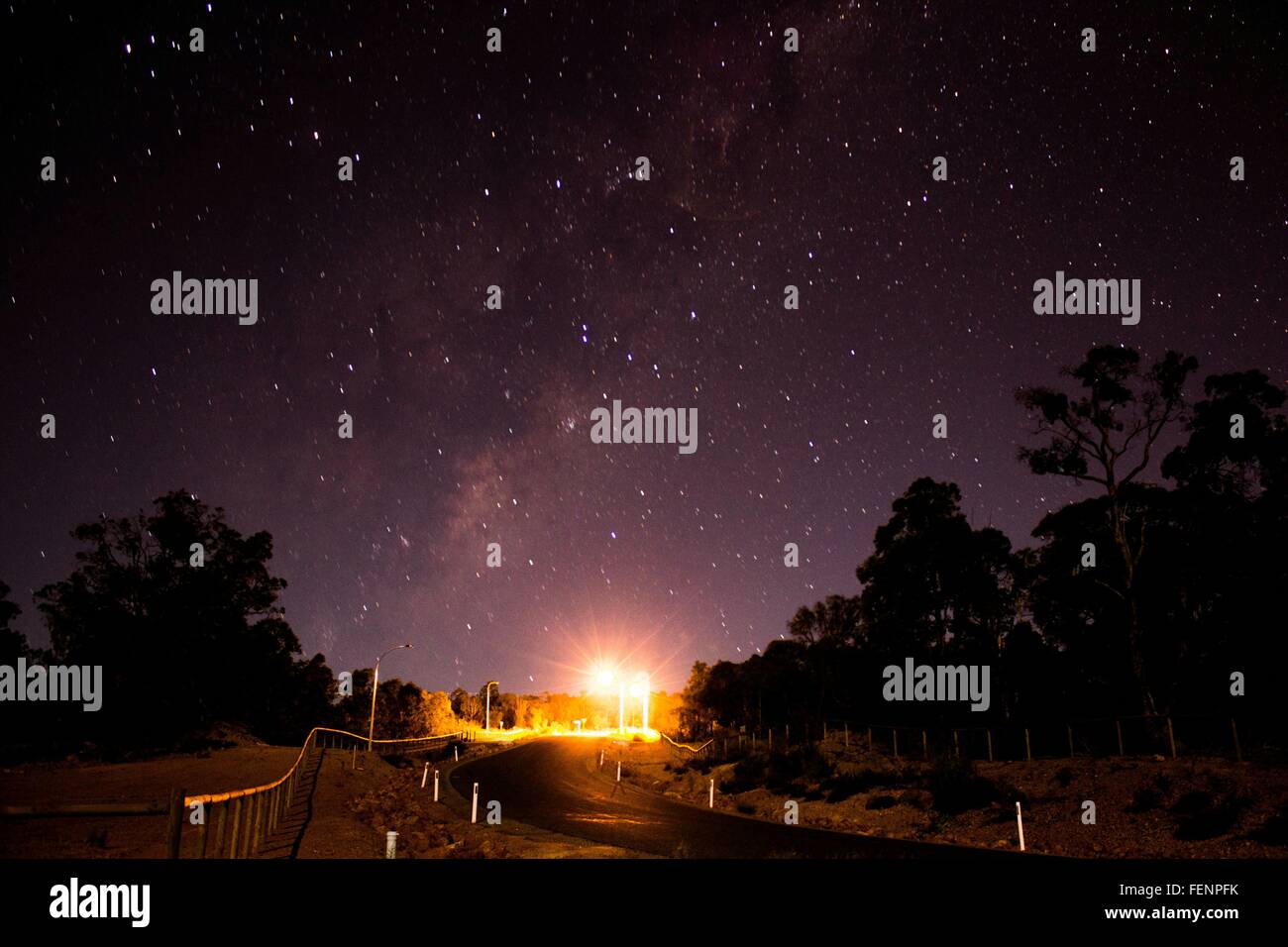 Empty road at starry night hi-res stock photography and images - Alamy