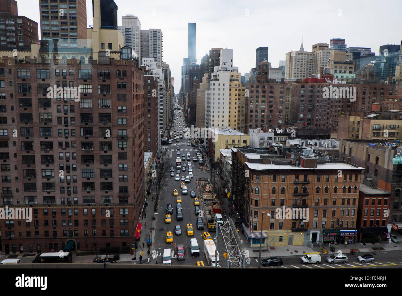 View looking south along First Avenue, NYC, USA Stock Photo