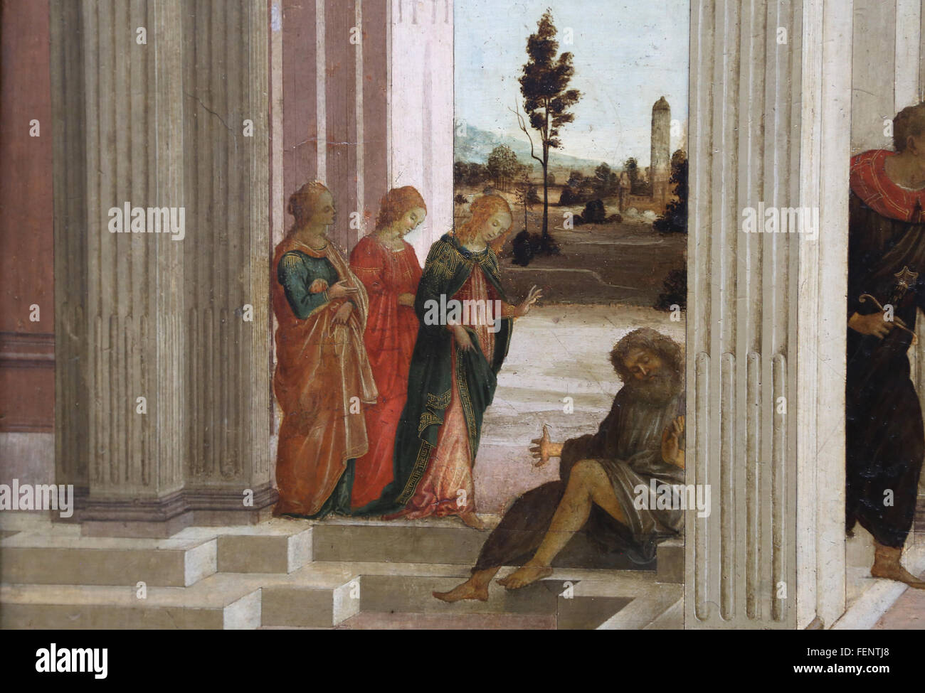 Three scenes.The story of Esther, 1470-1475. By Italians painters Sandro Botticelli (1445-1510) and Filippino Lippi (1457-1504) Stock Photo