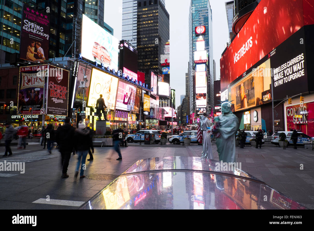 New York times Square broadway view of street showing adverts disney forever  21 twenty one Stock Photo - Alamy