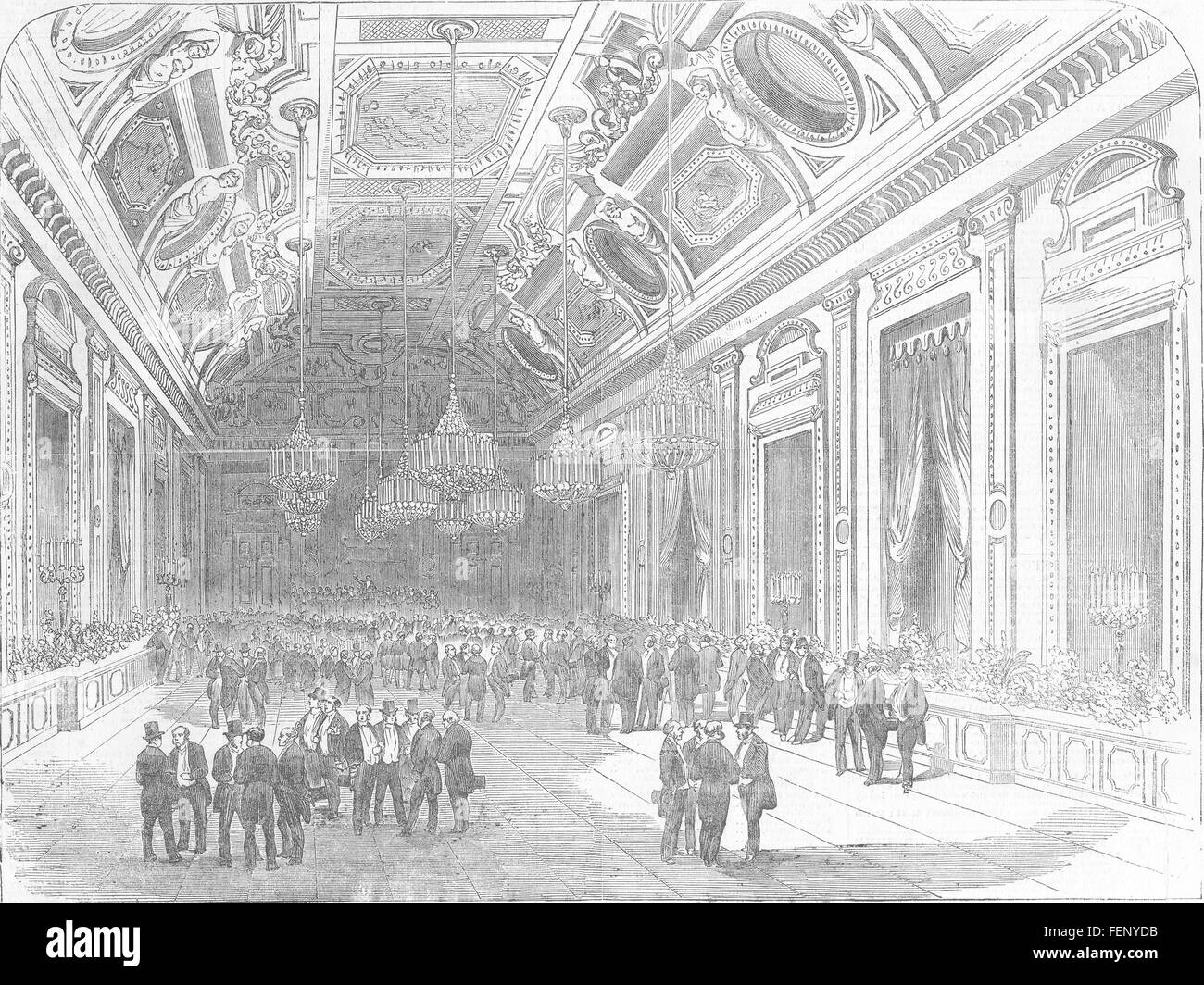 PARIS The Universal Exposition fete, at the Hotel du Louvre. France 1855. Illustrated London News Stock Photo