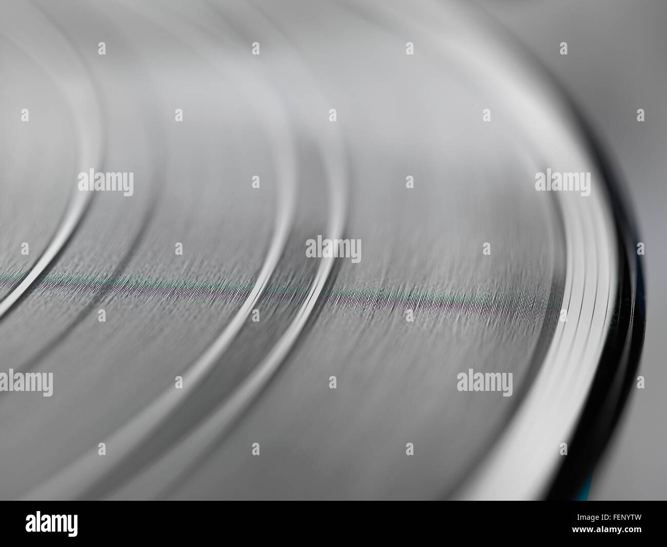 Extreme close up of grooves on a vinyl record Stock Photo