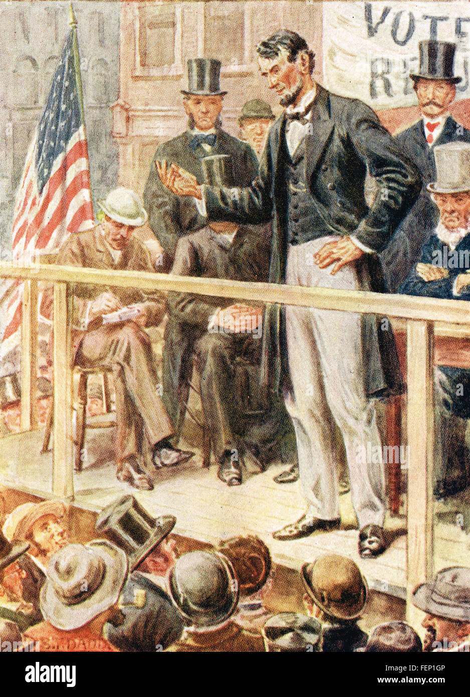 Lincoln speech against Kansas Bill 1854 Stock Photo