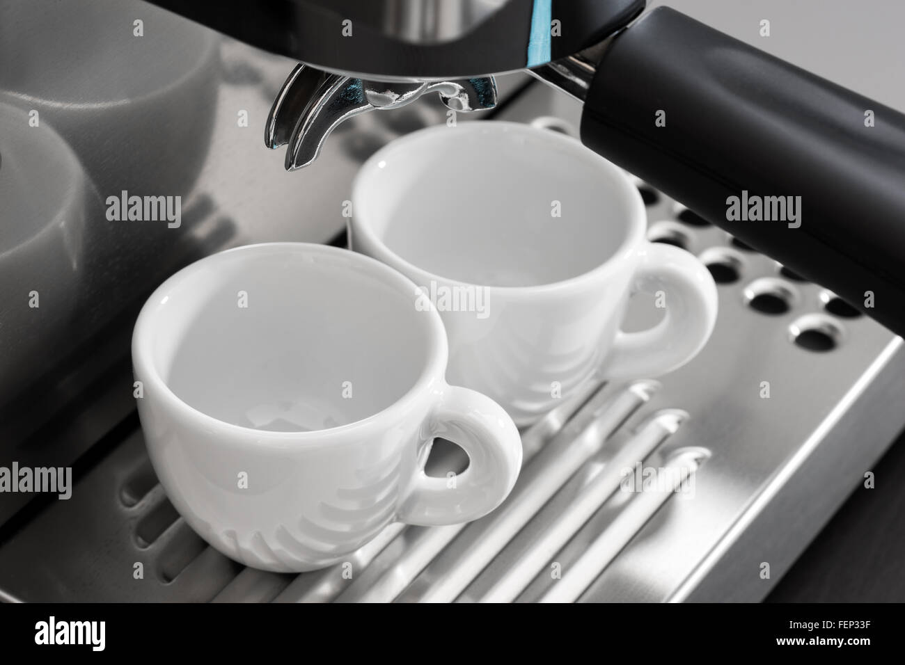 Espresso machine brewing a coffee Stock Photo Alamy