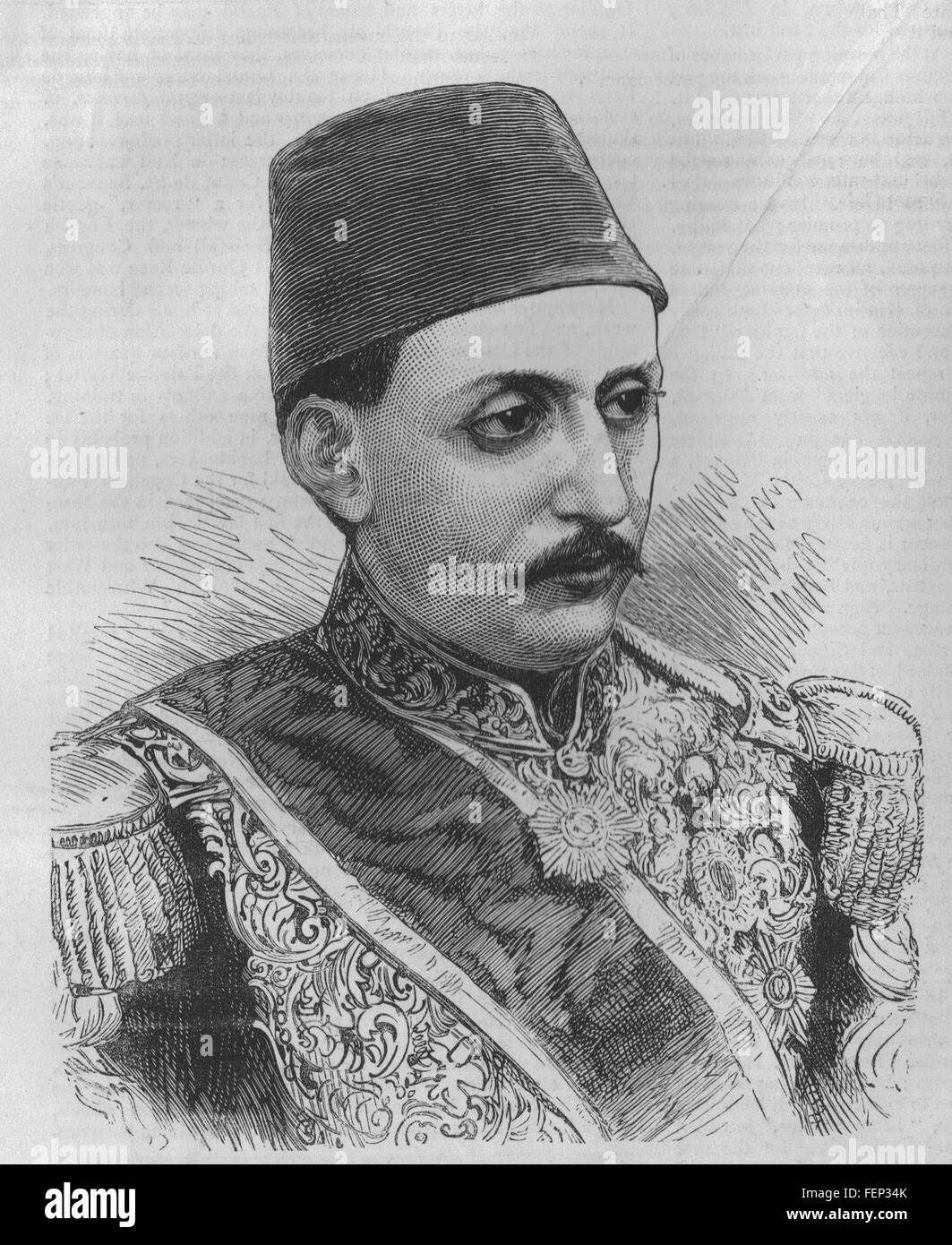TURKEY Mehmed Murad V Mourad V, Sultan of Turkey, proclaimed May 30, 1876 1876. The Graphic Stock Photo