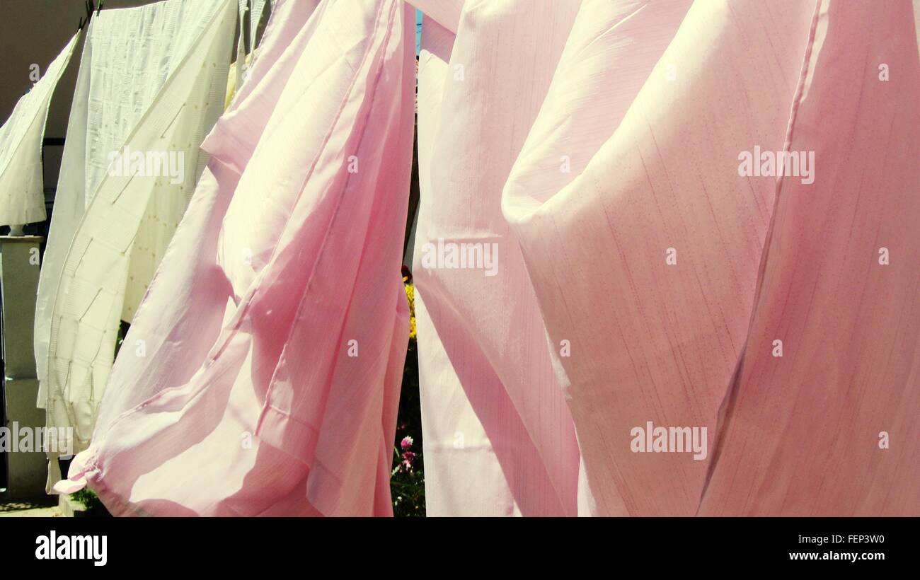 CloseUp Of Clothes Drying Outdoors Stock Photo Alamy