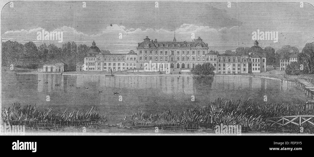 SWEDEN Ulricksdal, the residence of the King of Sweden c1860. Illustrated London News Stock Photo