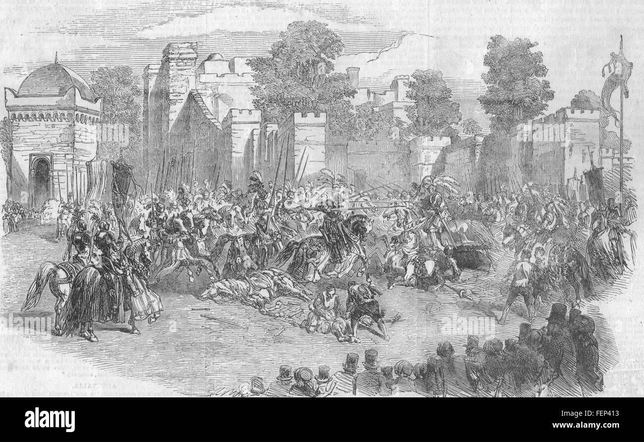 PARIS Fete of the Emperor. Field of the Cloth of Gold, Champ de Mars 1853. Illustrated London News Stock Photo