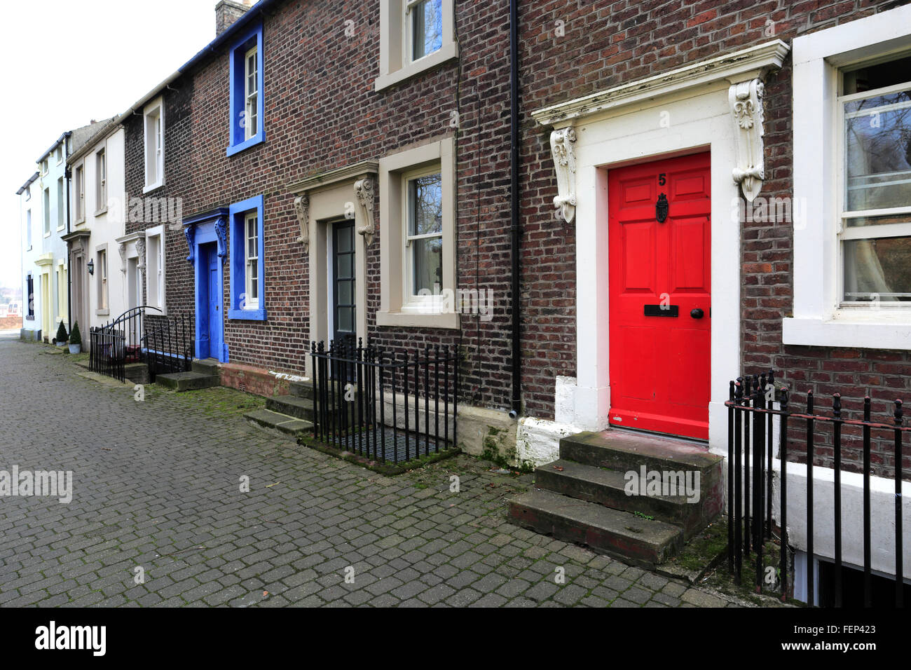 houses along Proctors Row, Wigton town, Allerdale, Cumbria