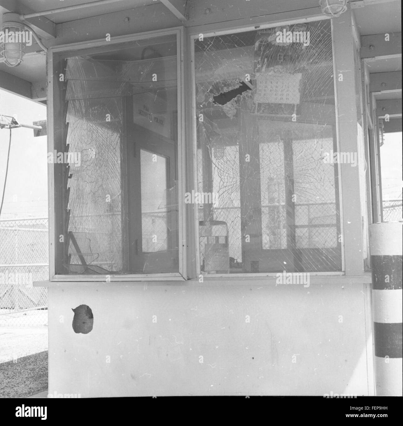 This image details the damage sustained by the AtlasABLE 9C missile during a test at Pad 12. The photograph documents the technical aspects of the incident, contributing to the understanding of early space missile technology and its developments in the 1960s. Stock Photo