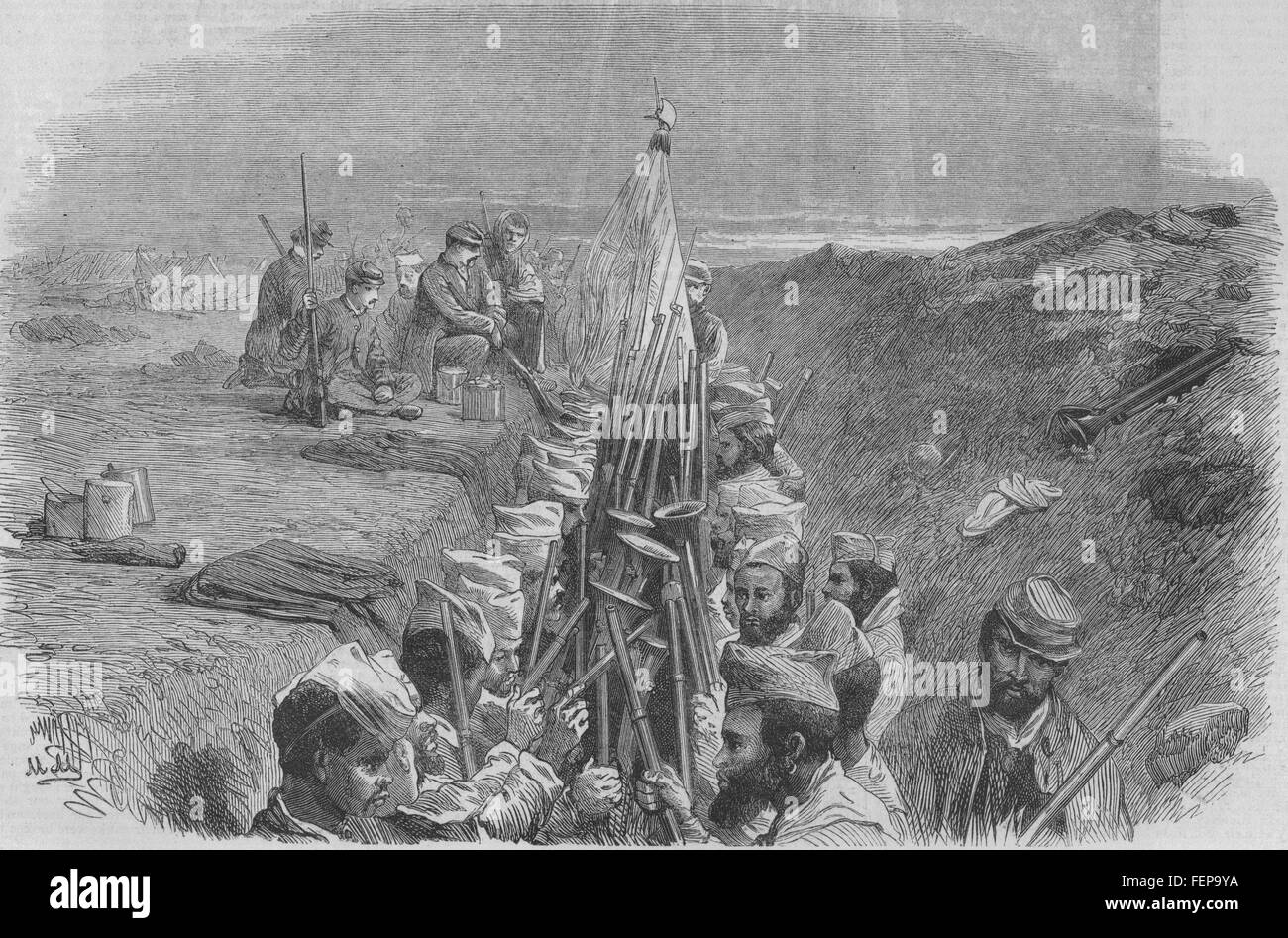 BRAZIL Battle of Capon Peris Brazilians in the trenches 1866