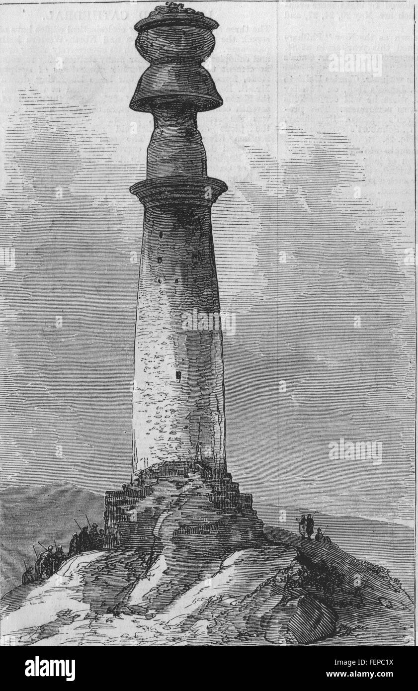 AFGHANISTAN Second Anglo-Afghan War The Minar Chakri, near Kabul 1880. Illustrated London News Stock Photo