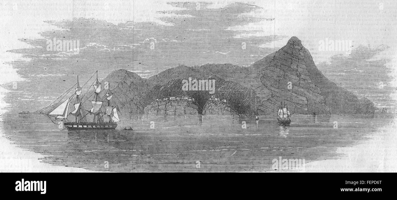 UK Pitcairn Islands Pitcairn's islandsketched from HMS Amphitrite 1856