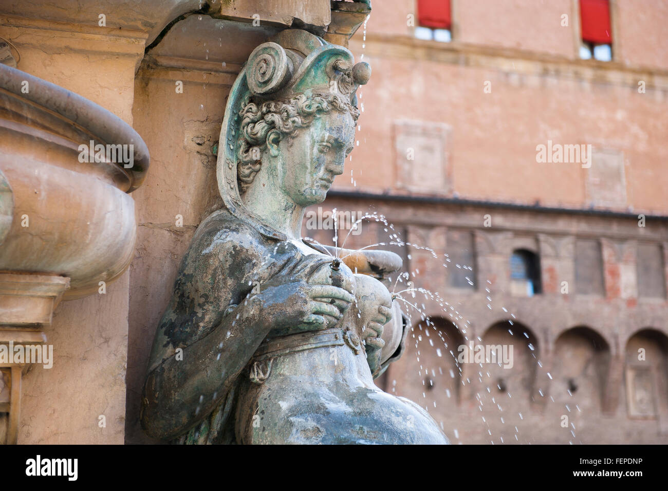 Italy renaissance fountain Giambologna, statue of a lactating nereid at