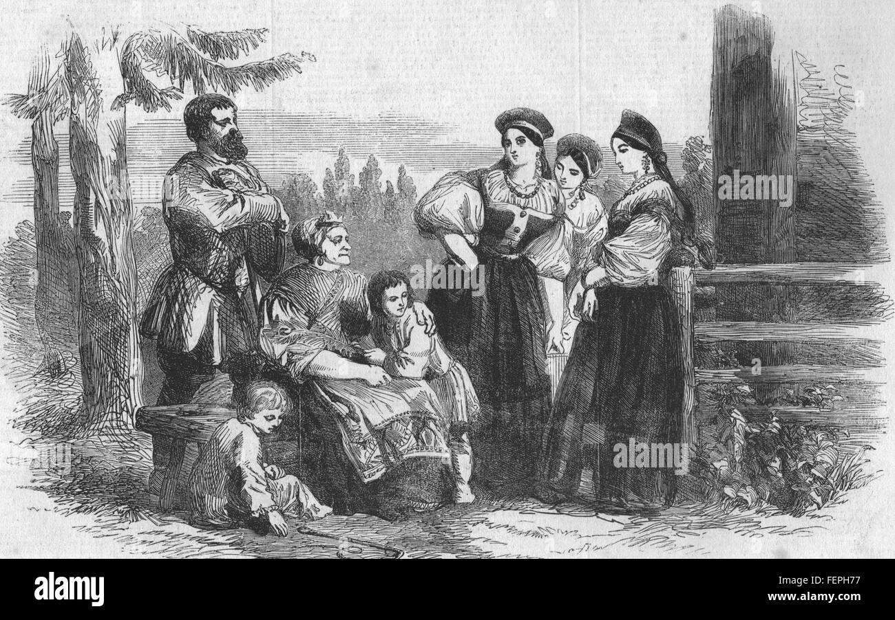 ST. PETERSBURG Fete costume of Russian Peasants. Russia 1855 ...