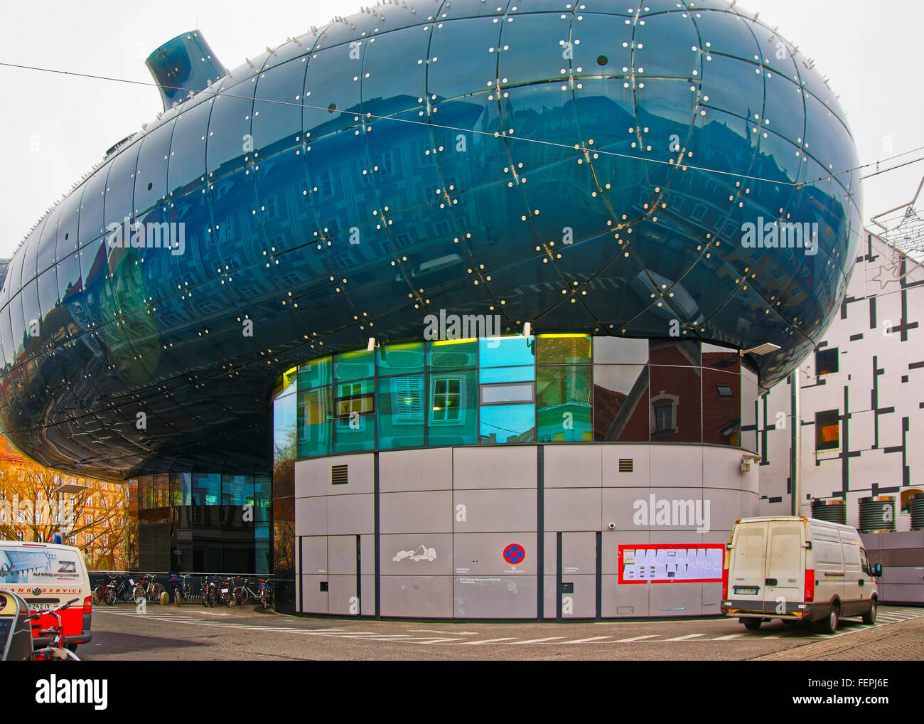 GRAZ, AUSTRIA - JANUARY 7, 2014: Graz Art Museum in Graz of Austria in ...