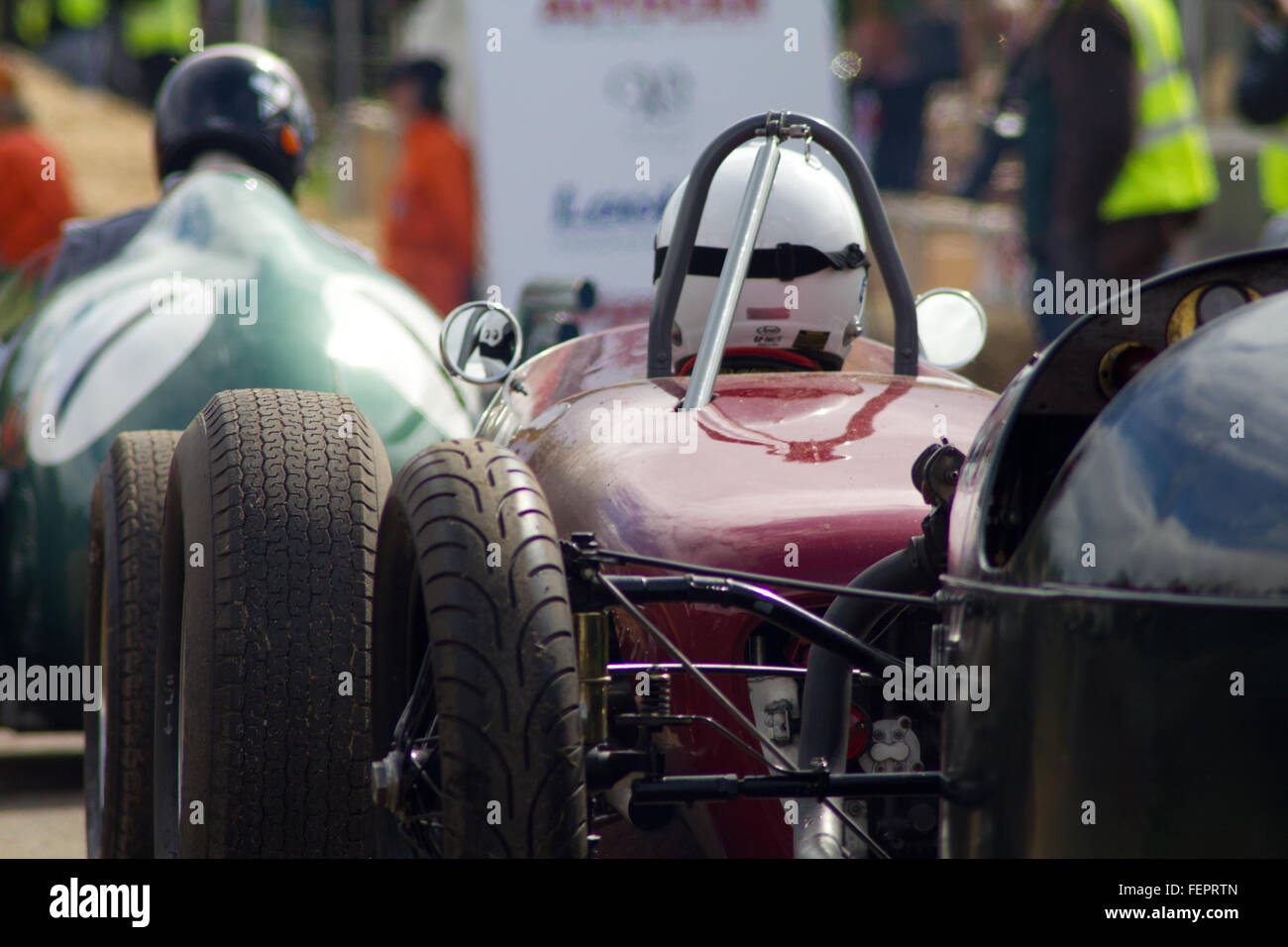 Vintage Car Racing Stock Photo