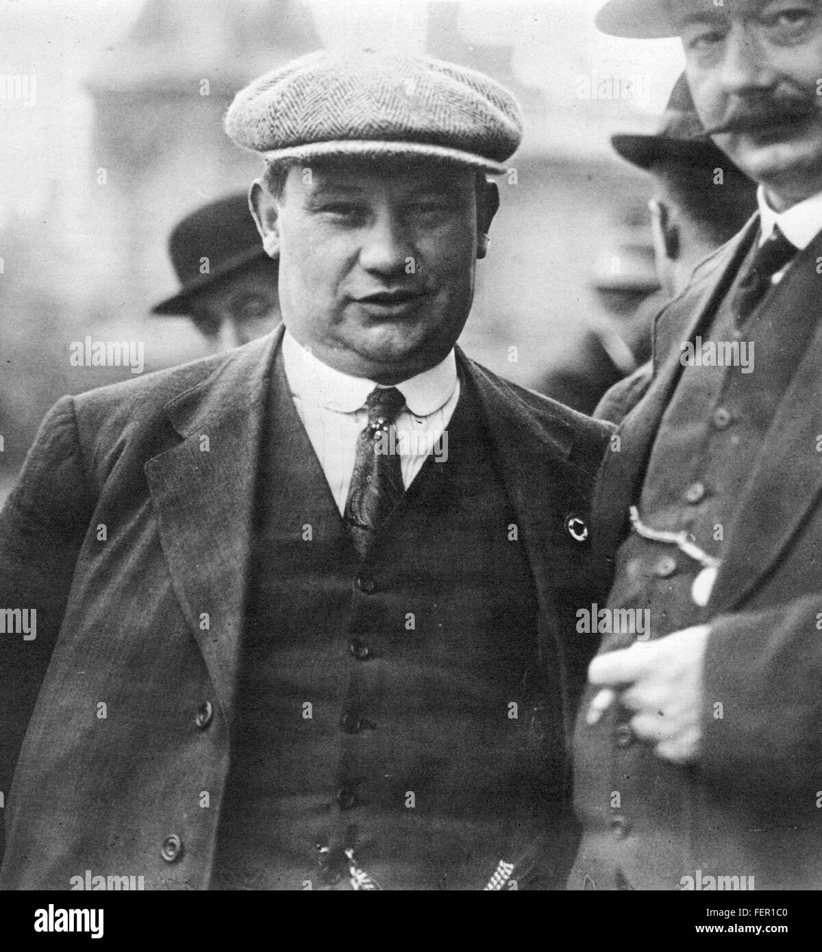 ERNEST BEVIN (1881-1951) English Labour politician in 1920 while supporting the striking dockers Stock Photo