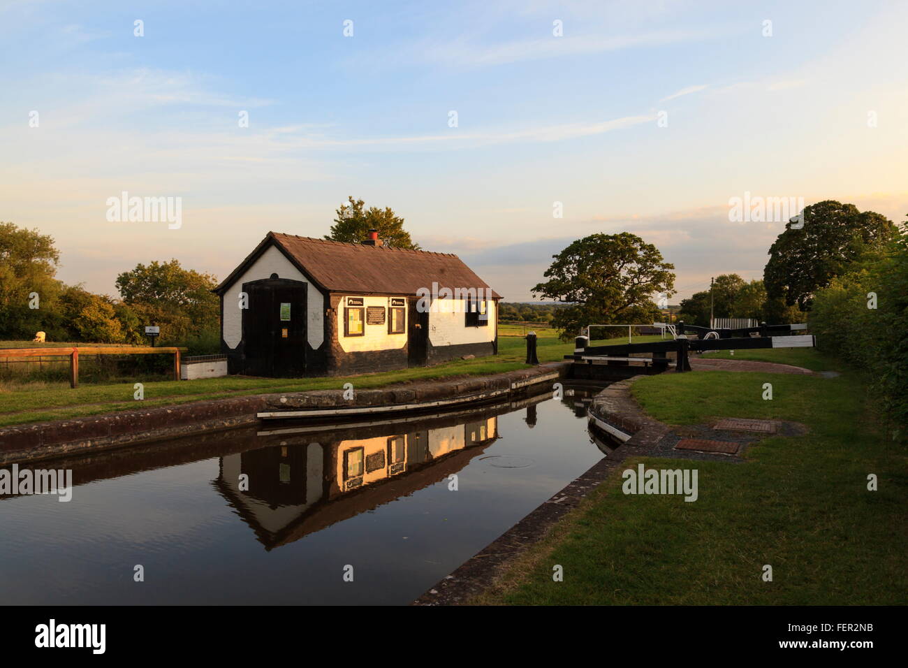 Frankton Locks on the Montgomery branch of the Llangollen Canal Stock
