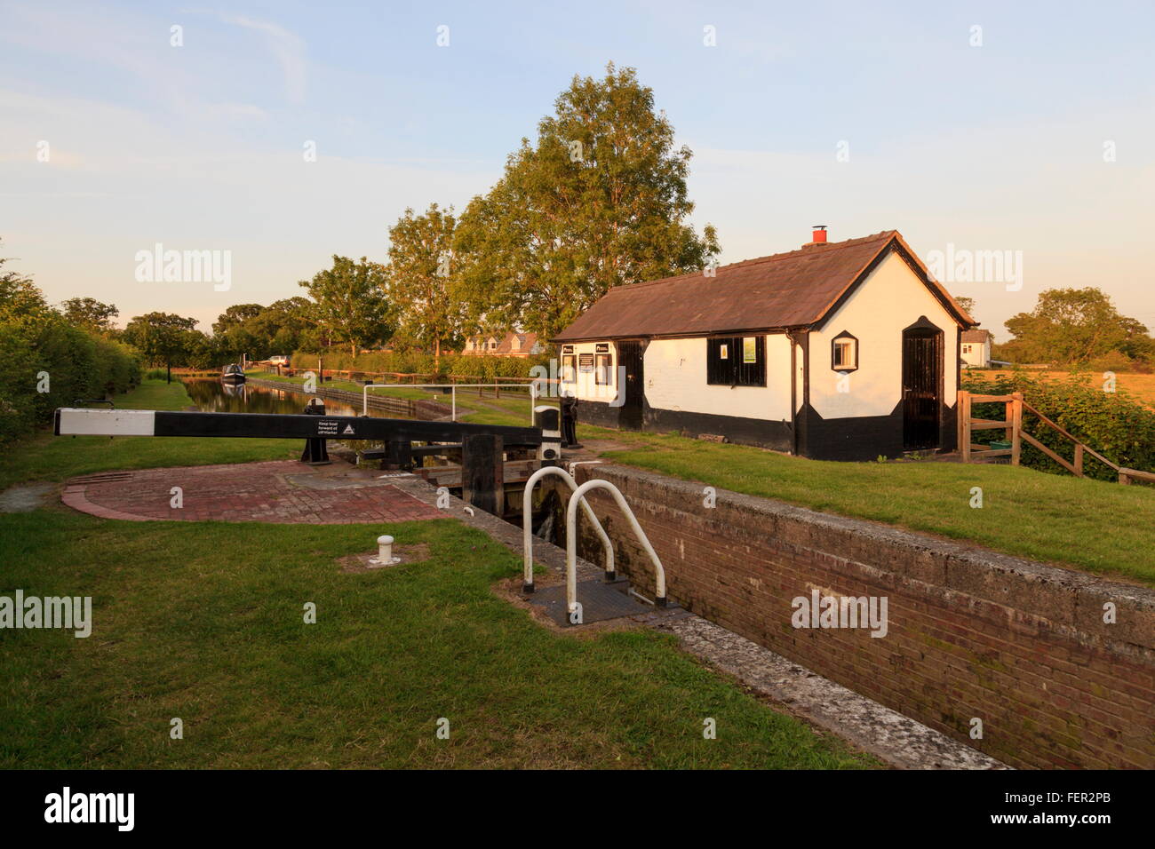 Frankton Locks on the Montgomery branch of the Llangollen Canal Stock