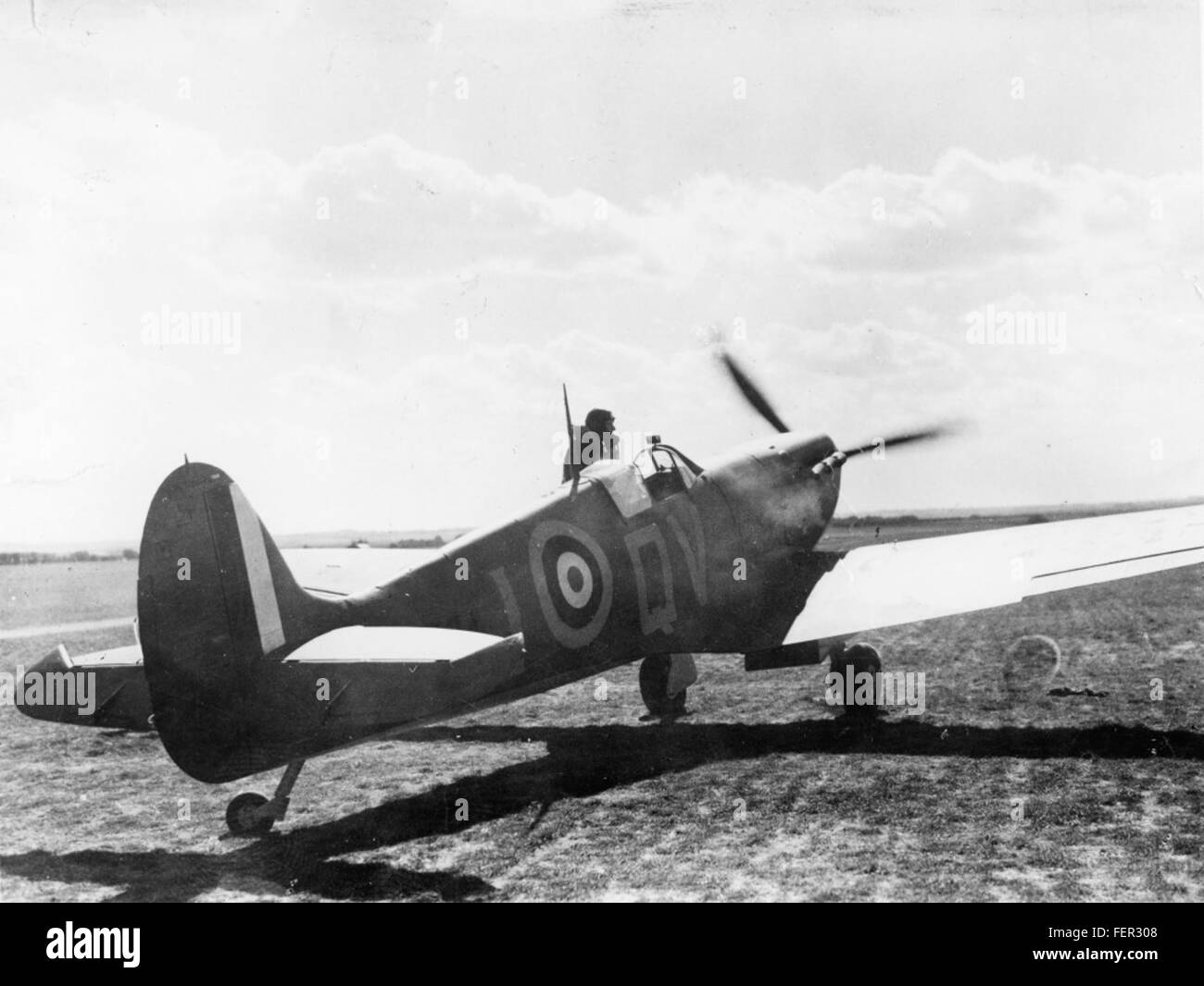 Supermarine Spitfire Mk Ia, X4474 QV-I Here is Sergeant B Stock Photo