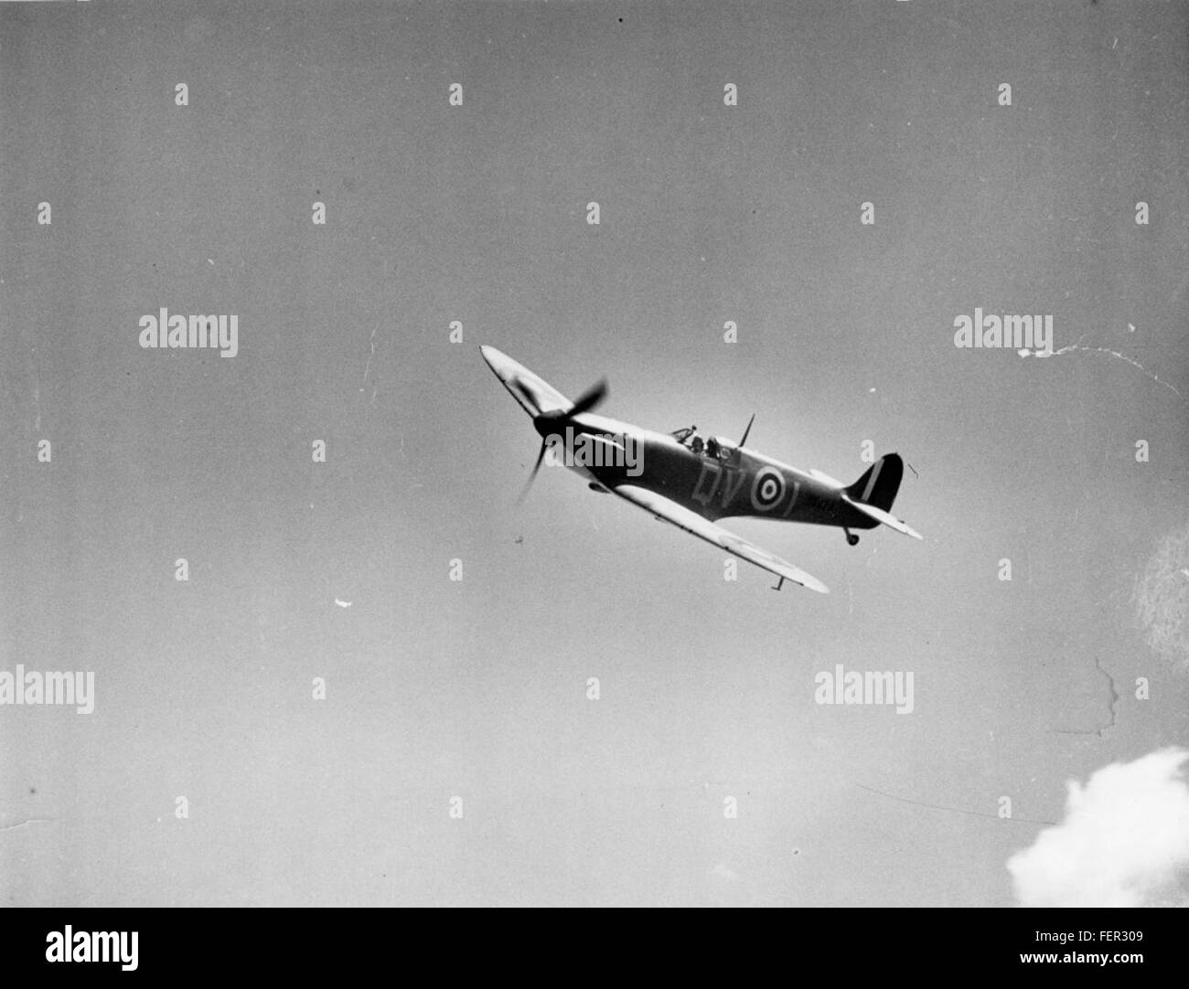 Supermarine Spitfire Mk Ia, X4474 QV-I Here is the Spitfire Stock Photo